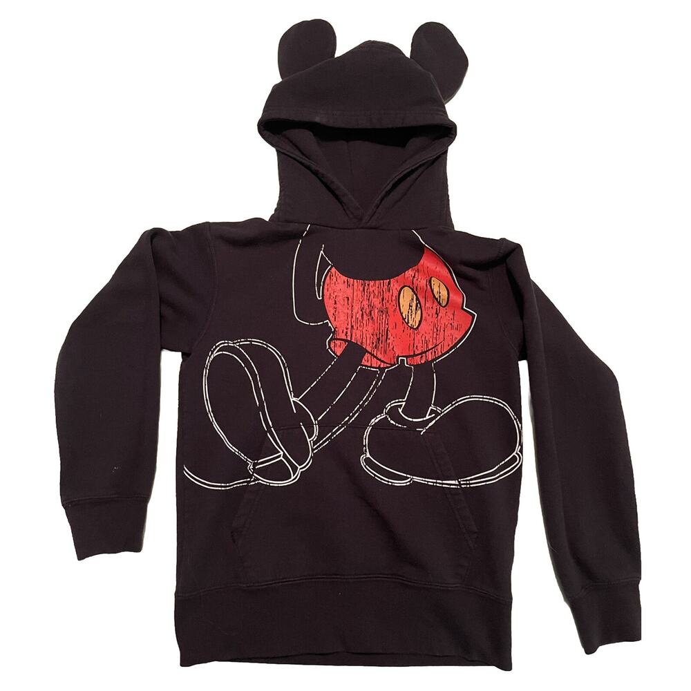 Disney Parks Authentic Original Mickey Mouse Hoodie Kids Large EUC